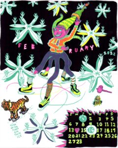 February 2022 Calendar Single Print