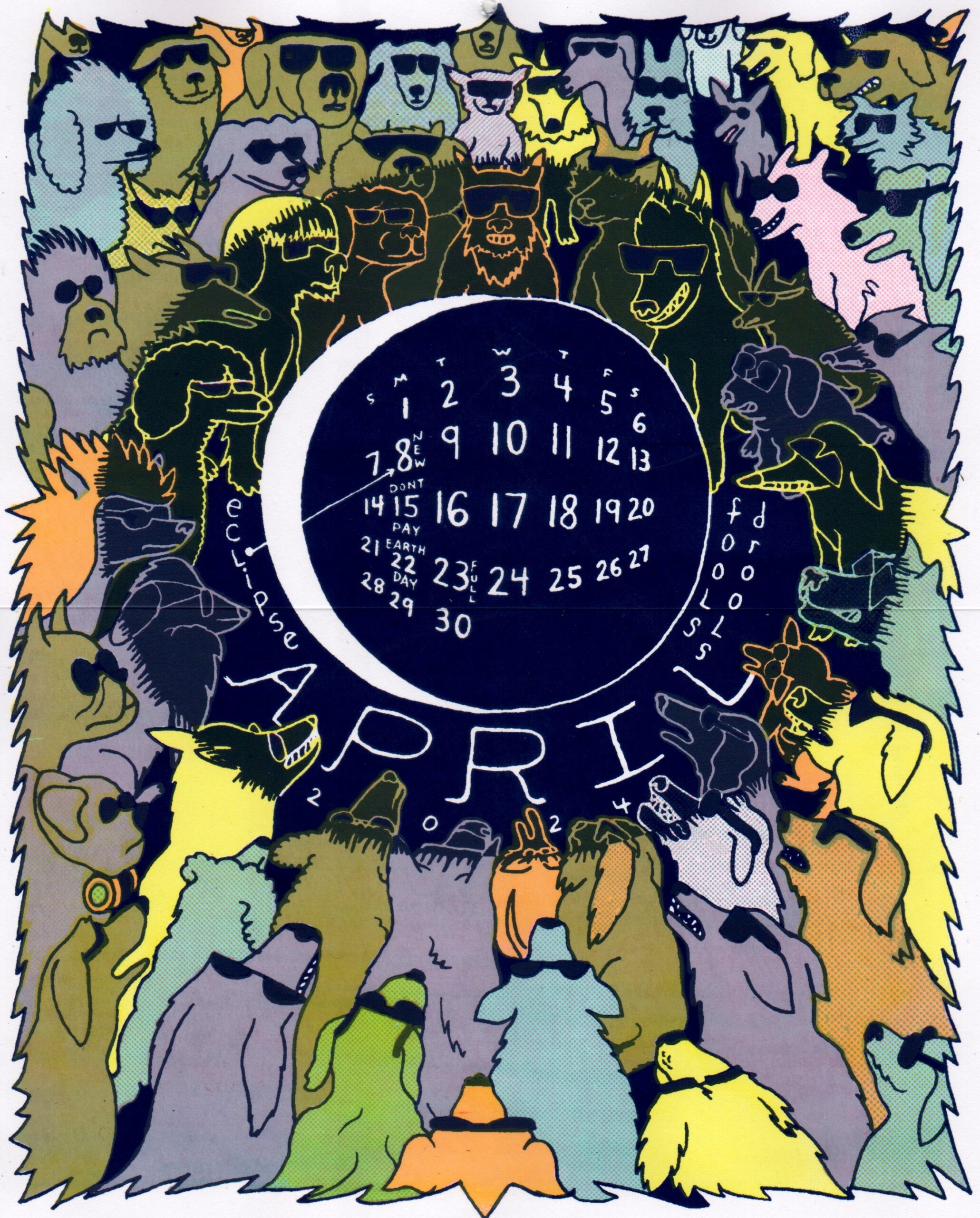 April 2024 Calendar Single Print