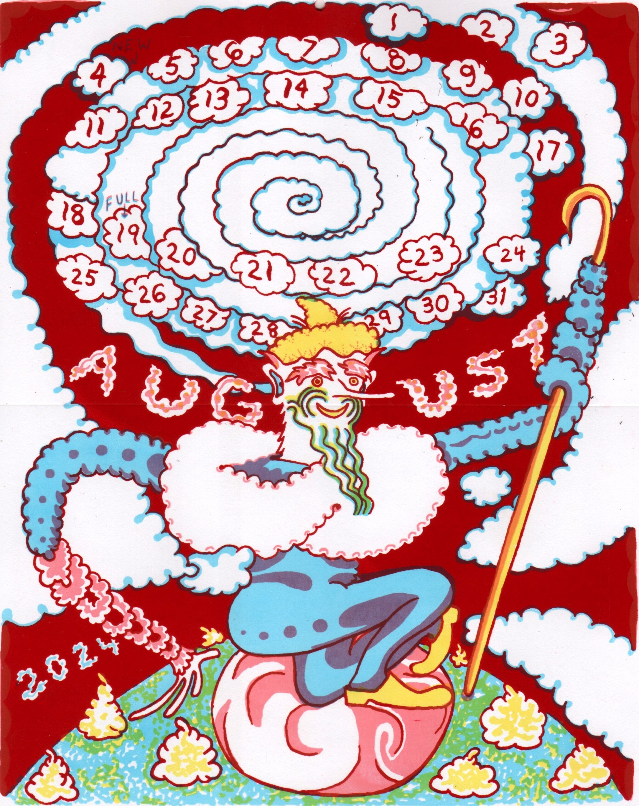 August 2024 Calendar Single Print