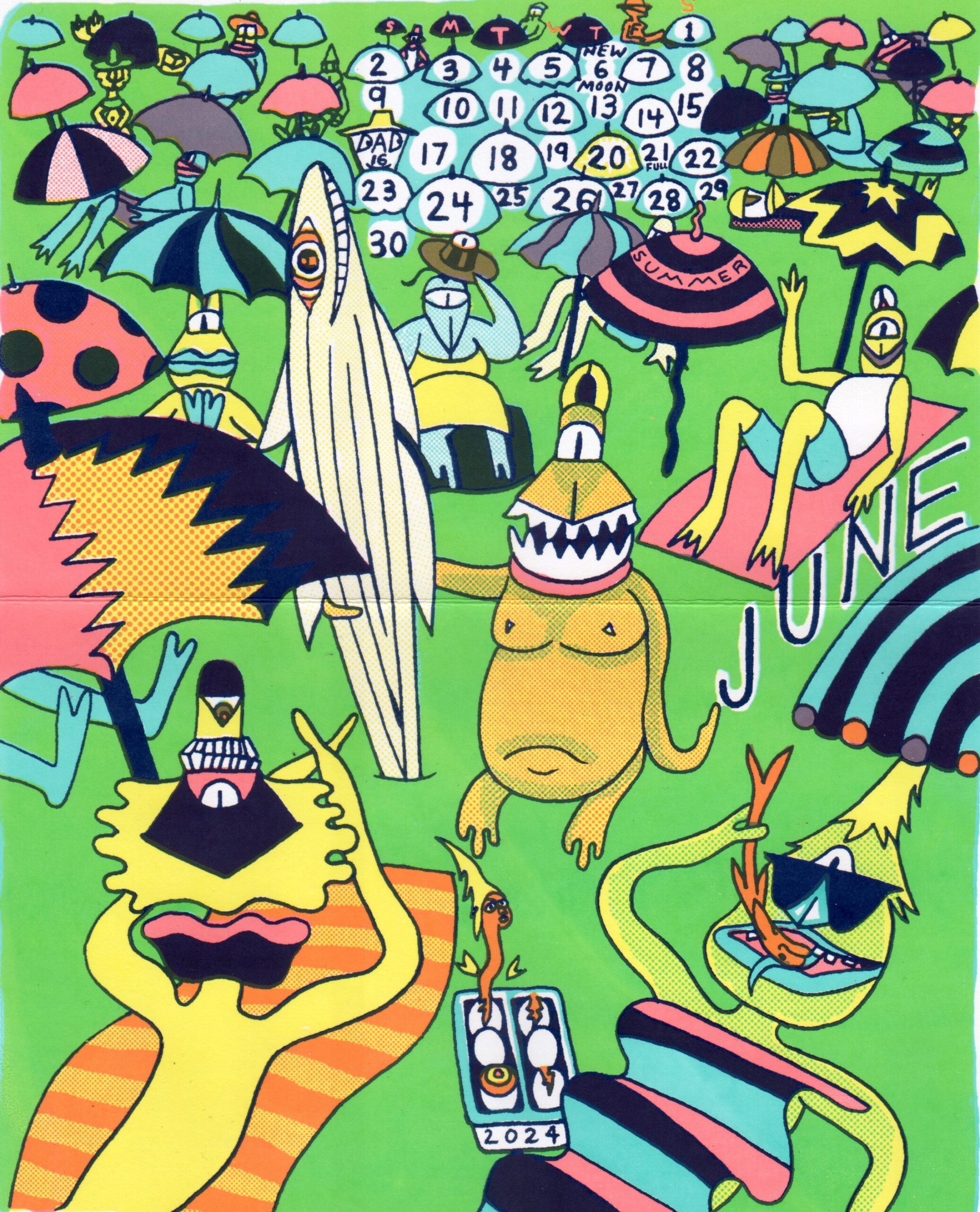 June 2024 Calendar Single Print